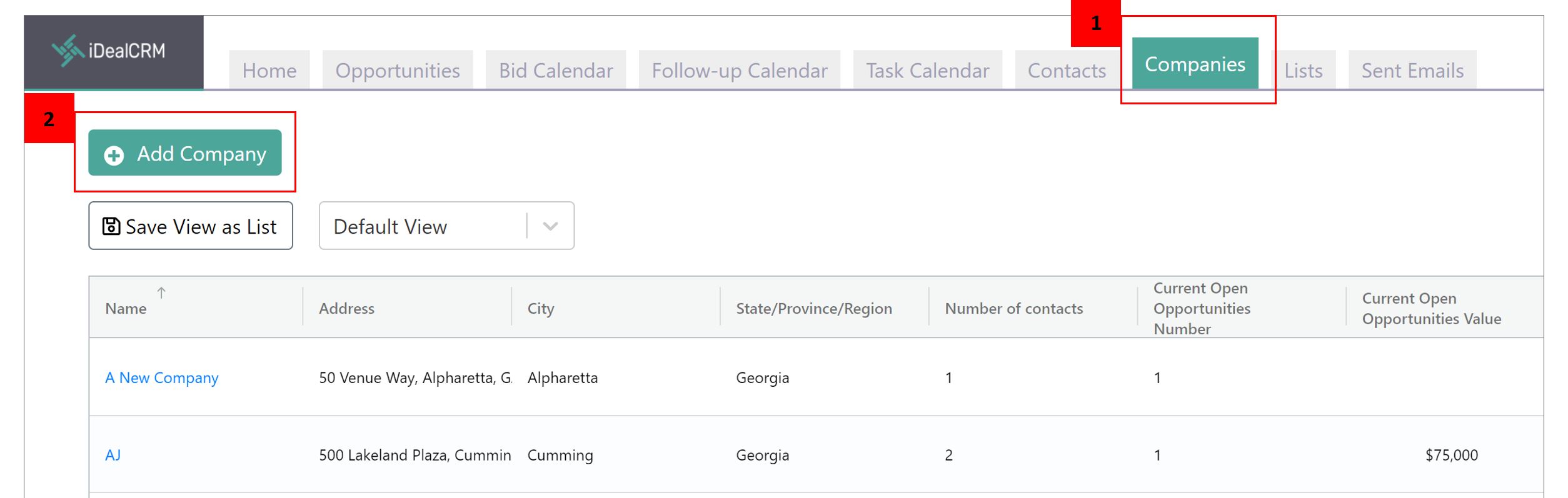 Managing Customers - Companies Navigation Item